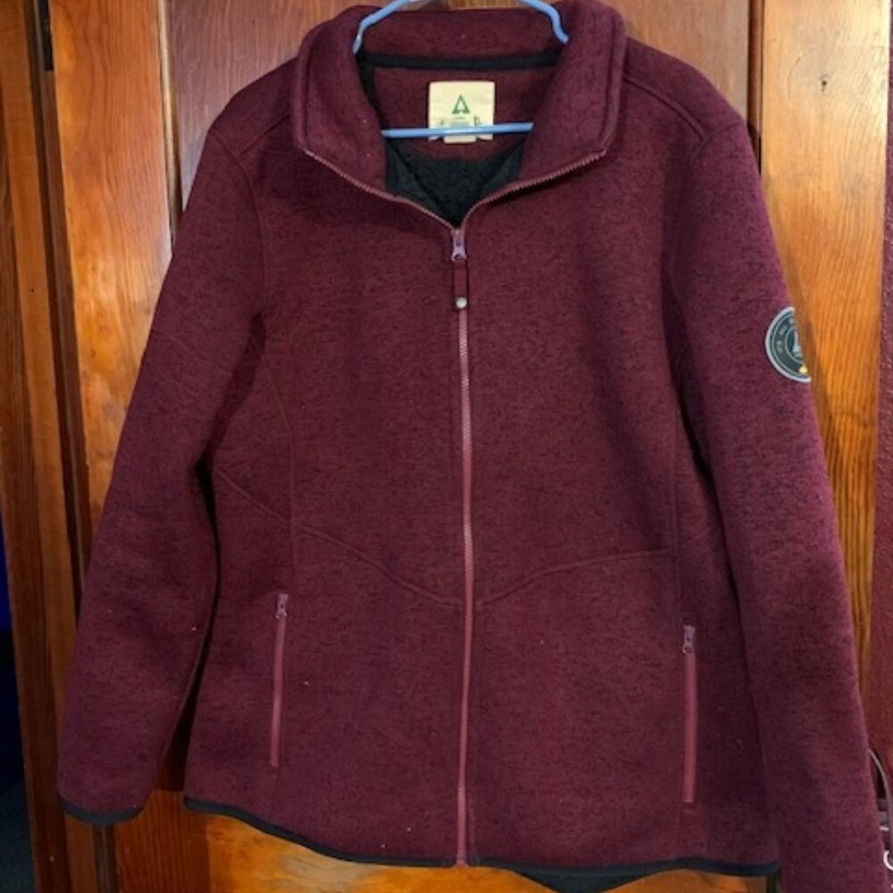 Ascend Women's Burgundy Sherpa-Lined Jacket, Size XL